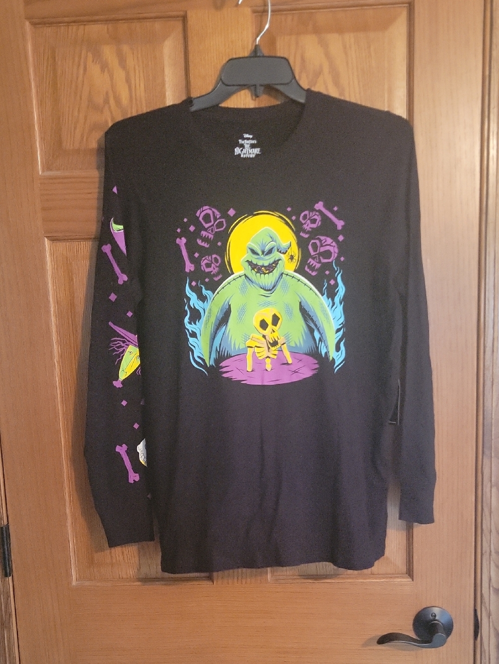 NWT- torrid Black Long Sleeve Tee with Neon Oogie Boogie Graphic
